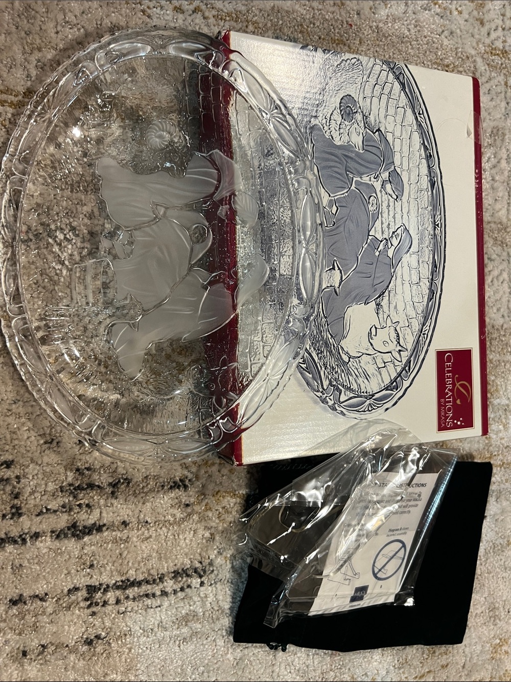 Rejoice Crystal Clear Decorative Serving Plate - mikasa celebrations w stand z29